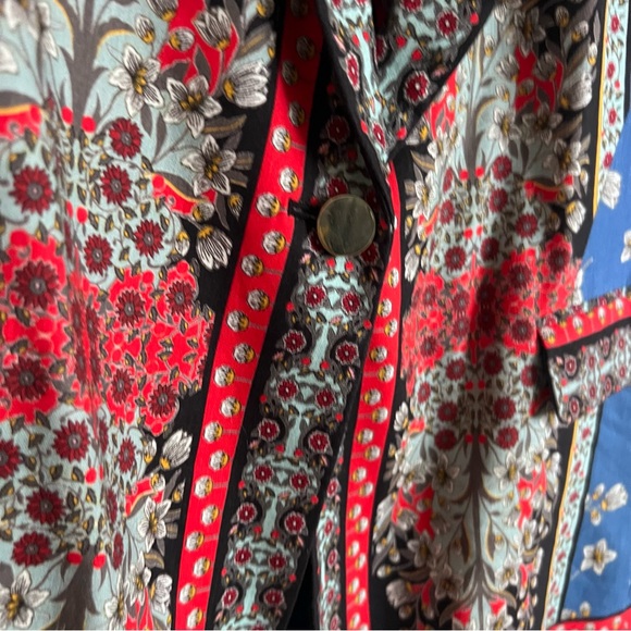 Alice & Olivia Blue and Red Floral Blazer - Picture 6 of 6